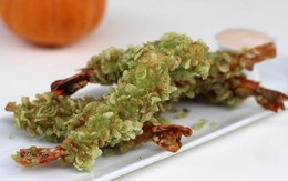 Tôm tẩm cốm chiên thơm lừng