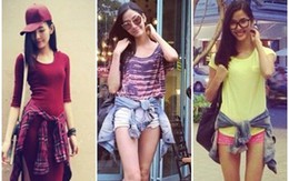 Sao Việt dạo phố cực chất với mốt áo buộc eo