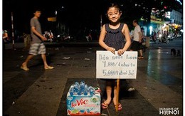 Hình ảnh lạ về cô bé bán nước trên phố Hà Nội gây chú ý