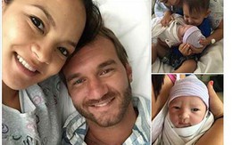 Nick Vujicic hạnh phúc khoe quí tử thứ 2 vừa chào đời