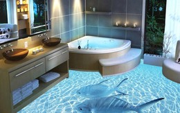 Ngôi nhà mát mẻ với sàn 3D chủ đề biển cả