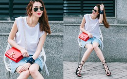 Thích thú với thời trang jeans tươi trẻ của Khánh My