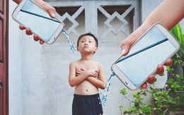 Bộ ảnh 'Em bé công nghệ' gửi gắm tâm sự nuôi dạy con trẻ