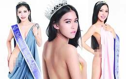 Hình ảnh khoe thân phản cảm của Hoa hậu quỳ lạy mẹ bên thùng rác