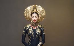 Cận cảnh hai bộ áo dài nhũ vàng của Phạm Hương ở Miss Universe