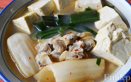 Canh ngao kim chi ngon miệng ngày đông