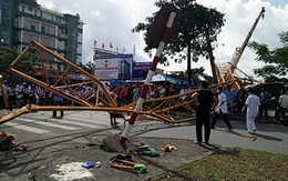 Cần cẩu hơn 70 m đổ sập, 4 người gặp nạn
