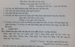 Ngôn ngữ tuổi teen vào đề kiểm tra văn, gây sốt mạng