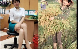"Truy tìm" cô gái đang "gây bão": Ngày làm ngân hàng, cuối tuần về gặt lúa mà vẫn da trắng dáng xinh