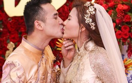 Lương Thế Thành - Thúy Diễm hôn nhau ngọt ngào trong lễ cưới