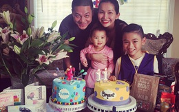Vợ chồng Kim Hiền tổ chức sinh nhật chung cho hai con