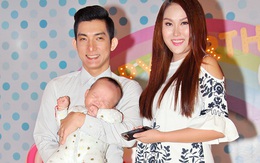 Vợ chồng Phi Thanh Vân bế con trai dự sinh nhật con gái Trịnh Kim Chi