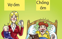Sự khác biệt thú vị của chồng và vợ khi ốm