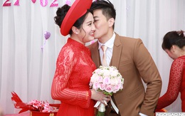 Vợ chồng Hồng Phượng say đắm khóa môi trong lễ vu quy