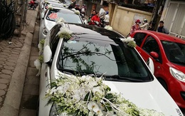 Choáng ngợp vào đoàn xe rước dâu khủng trên phố Hà Nội