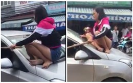 Hà Nội: Vợ cầm gậy trèo lên nóc xế hộp "bắt sống" chồng ngoại tình với bạn thân