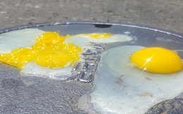 Mỹ: Nắng nóng 52 độ C, người dân kéo nhau rán trứng trên nắp cống
