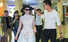 Angela Phương Trinh thân mật với bạn trai Võ Cảnh ở sân bay