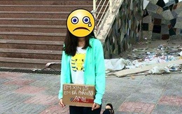 Cô gái quỳ giữa sân trường, ôm tấm biển "Em xin lỗi, em đã phản bội anh"