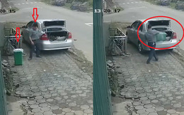 Truy tìm người đàn ông đi ô tô ‘cầm nhầm’ thùng rác trên vỉa hè