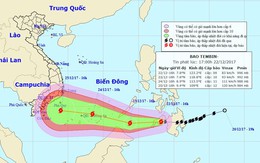 Bão Tembin áp sát Biển Đông