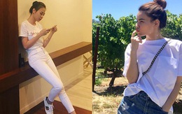 Hà Hồ và "tình mới" của Cường Đô la cùng mặc áo phông trắng, ai phong cách hơn ai