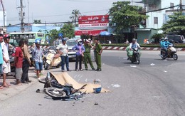 Ba bố con tử nạn sau cú va chạm với taxi