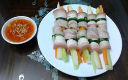 Chống ngán ngày Tết với món ba chỉ cuộn rau củ