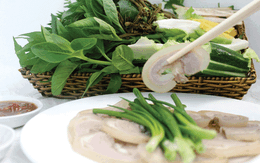 Bò tơ hấp cuốn bánh tráng Cù Đất