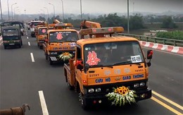 Đoàn xe cứu hộ giao thông rước dâu ở Vĩnh Phúc