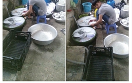 Đi ăn cỗ, chàng trai một mình rửa 6 mâm bát đĩa vì bạn gái đau tay