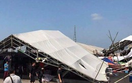 Hàng chục gian hàng tại hội chợ Việt - Trung đổ sập vì lốc xoáy