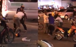 Đôi nam nữ chửi mắng, đánh đập nhau dã man giữa phố đông người