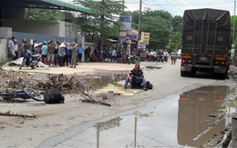 Ngã xe khi tránh ổ gà, nữ sinh bị xe đầu kéo cán tử vong