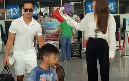 Kim Lý ga lăng xách hành lý cho mẹ con Hồ Ngọc Hà sau chuyến du lịch