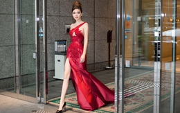 Ngọc Duyên diện váy xẻ cao đi chấm thi 'Miss Grand Japan 2017'