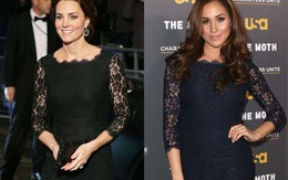 Trước khi trở thành người một nhà, công nương Kate và công nương tương lai Meghan Markle đã có màn "đụng hàng" váy áo thú vị