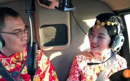 Chú rể thuê trực thăng đến đón dâu
