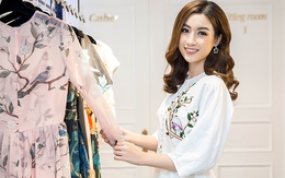 Hoa hậu Đỗ Mỹ Linh đẹp rạng ngời đi thử trang phục