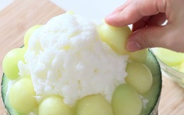 Bingsu dưa lưới - bạn cũng có thể tự làm tại nhà ngon không thua tiệm