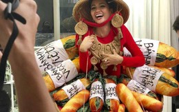 Hoa hậu H’Hen Niê gây sốc khi 'đắp' toàn bánh mì lên người để đi thi Miss Universe 2018