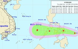 Áp thấp có khả năng mạnh lên thành bão, hướng vào Nam Bộ