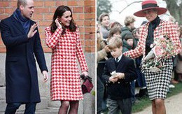 Kate diện áo khoác họa tiết giống hệt công nương Diana