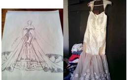 Nhờ bạn thiết kế váy cưới, sản phẩm nhận được khiến cô dâu nghẹn đắng