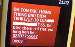 Tranh cãi chuyện trường đại học gửi tin nhắn báo điểm cho phụ huynh