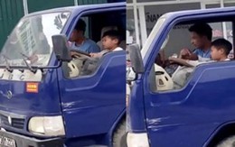 Phạt 8 triệu đồng chủ phương tiện để bé trai 10 tuổi lái xe tải trên phố