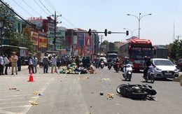 Bắt tài xế xe khách tông hàng loạt người dừng đèn đỏ