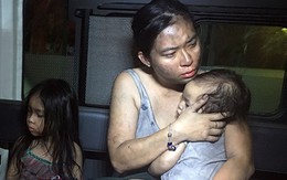 Con gái võ sư địu hai con vượt biển lửa ở chung cư Carina