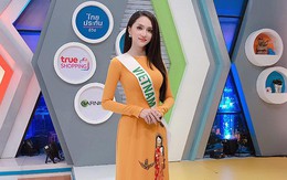 Hương Giang mặc áo dài đi quay hình cho Đài truyền hình Thái Lan