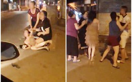 Xôn xao clip cô gái trẻ bị túm tóc đánh ghen ngay trên phố Hà Nội